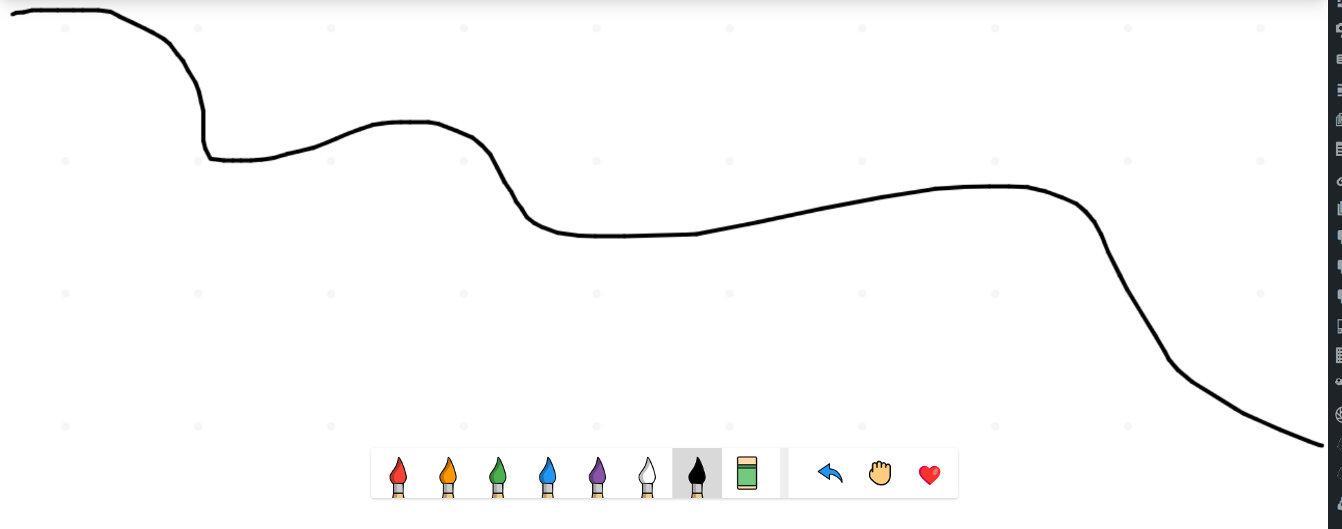 Screenshot of squiggly line drawn on whiteboard tool. Source: Tech.co testing