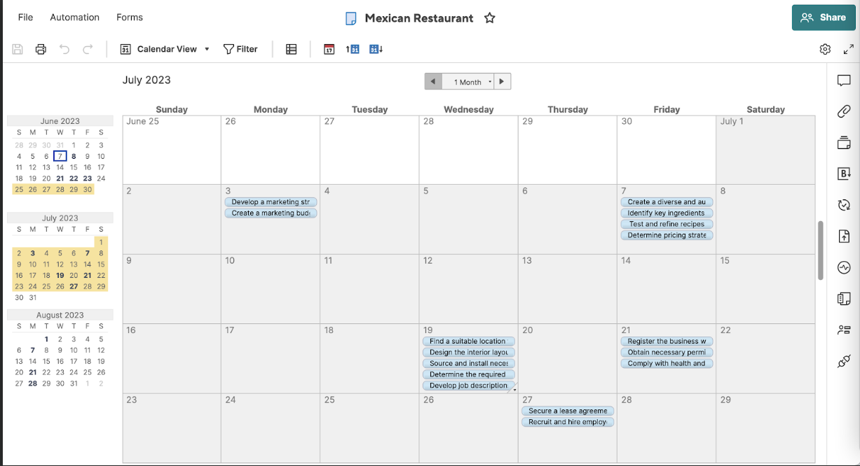 smartsheet calendar