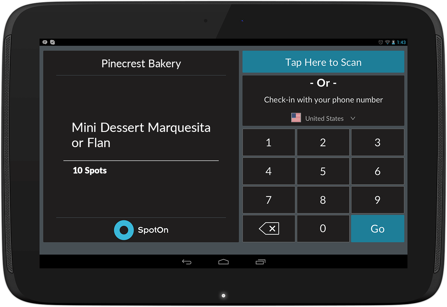 SpotOn POS: order screen