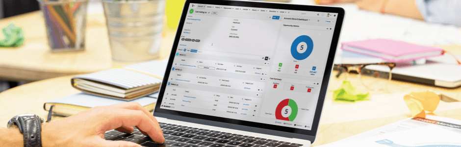 SugarCRM software on desktop