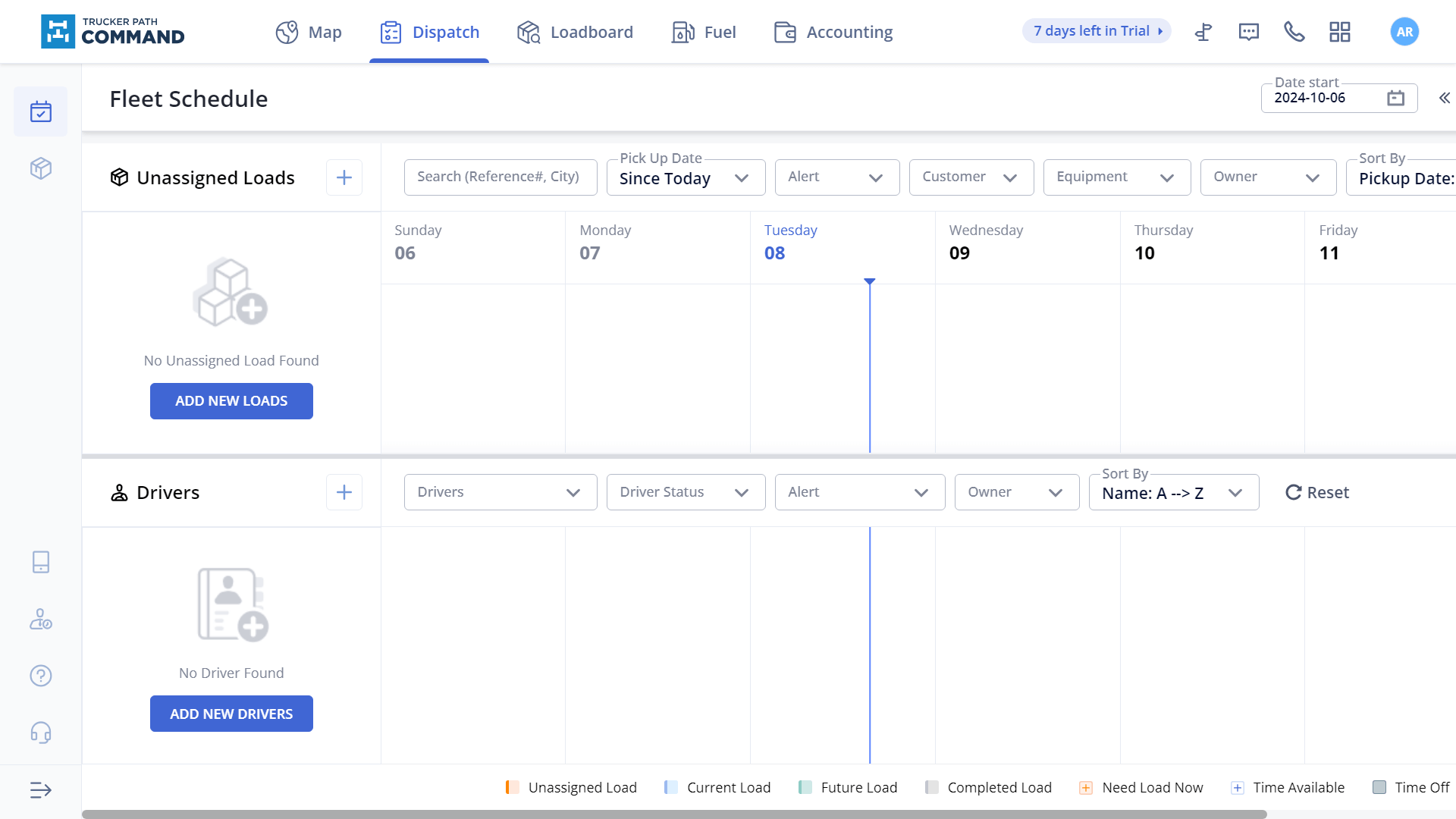 Trucker Path's Fleet Schedule lets users pair up unassigned loads with drivers.