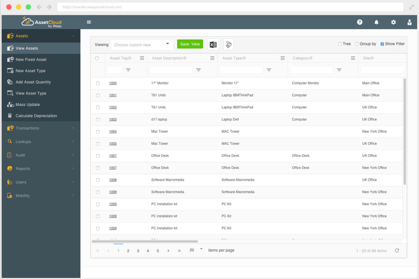 Wasp AssetCloud software