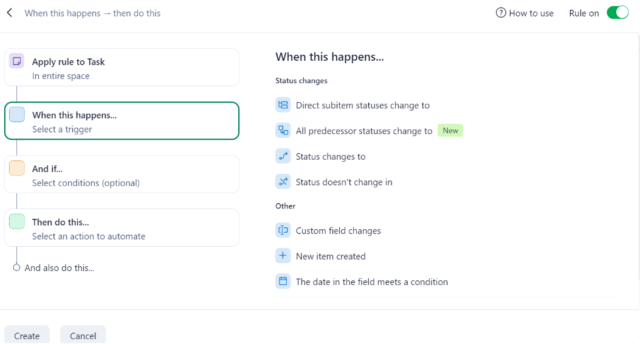 Wrike automation builder