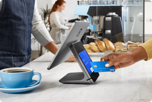 Square POS system in a cafe