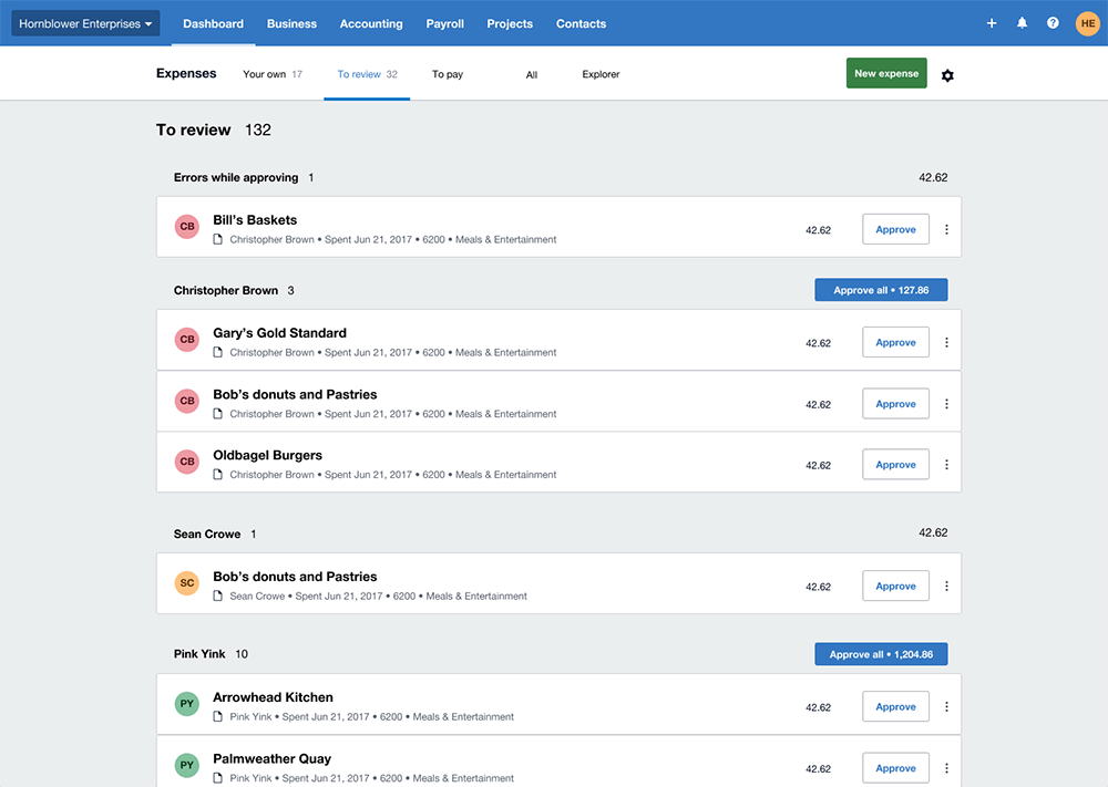 xero expenses tracking