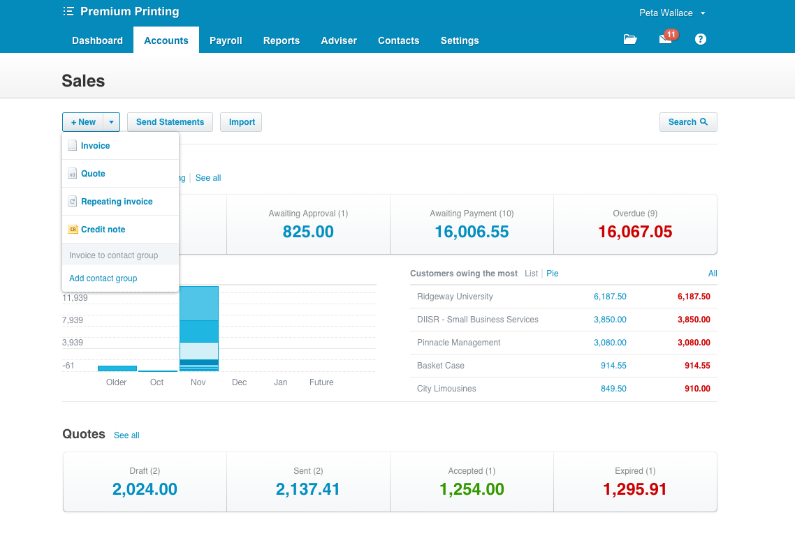 Xero Invoice Interface