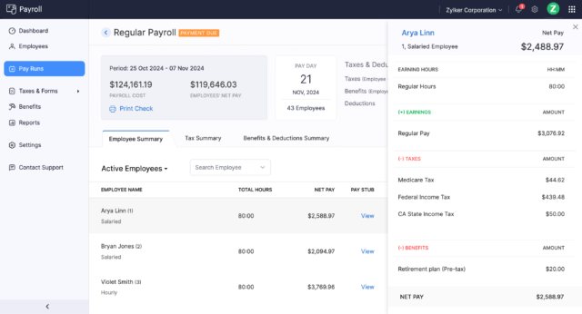 Zoho Payroll - Expense Reimbursement